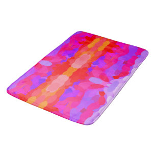 Purple, pink and orange tie dye bath mat