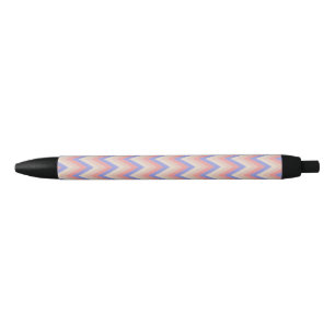 Purple Pink and Yellow Chevron Black Ink Pen
