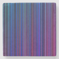 Purple pink aqua blue stripe marble coaster