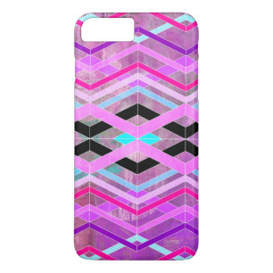 Purple Pink & Aqua Geometric Crossing Stripes Case-Mate iPhone Case