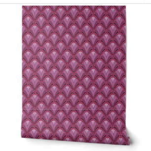 Purple Pink Art Deco Geometric Pattern Wallpaper