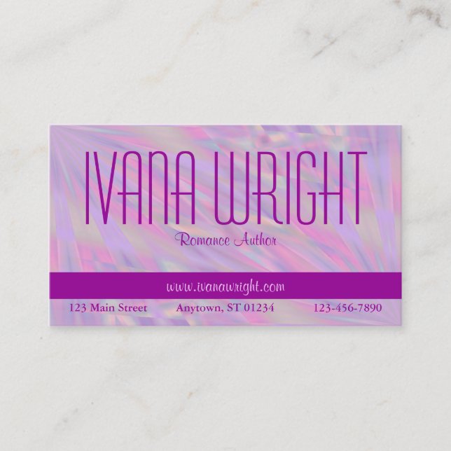 Purple Pink Author Business Card (Front)