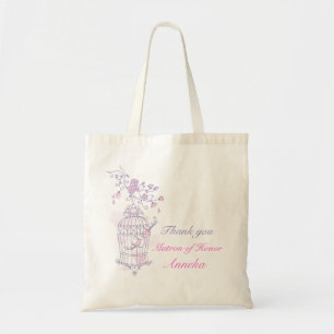 Purple pink bird wedding Matron of Honour bag
