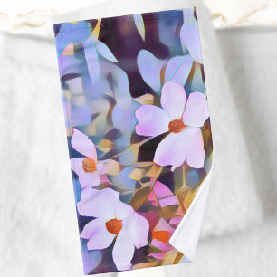 Purple Pink Blue Beautiful Floral  Hand Towel