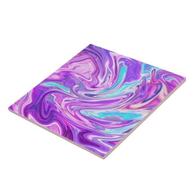 Purple Pink Blue Marble Ceramic Tile (Side)