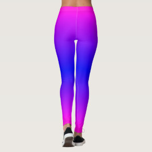 Purple Pink Blue Neon Gradient Ombre Leggings