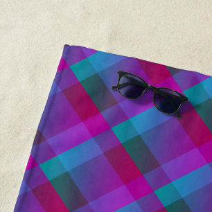Purple Pink blue pattern Beach Towel