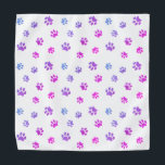 Purple Pink Blue Paw Prints Pattern Bandana<br><div class="desc">Show how much you love animals with this cute and girly purple,  pink and blue paw print patterned bandanna. Bet your pet will look adorable wearing it too!</div>