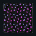Purple Pink Blue Paw Prints Pattern Black Bandana<br><div class="desc">Show how much you love animals with this cute and girly purple,  pink and blue paw print patterned bandanna. Bet your pet will look adorable wearing it too!</div>