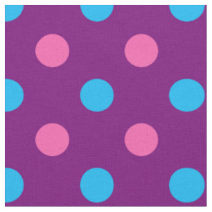 Purple Pink Blue Polka Dot Pattern Fabric