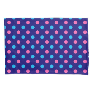 Purple Pink Blue Polka Dot Pattern Pillowcase