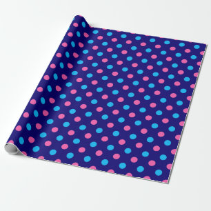 Purple Pink Blue Polka Dot Pattern Wrapping Paper