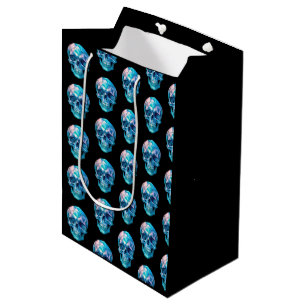 Purple Pink Blue Skull Black Halloween Medium Gift Bag