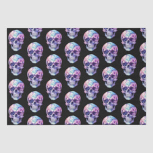 Purple Pink Blue Skull Black Halloween Tissue Paper