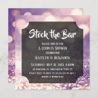 Purple & Pink Bokeh, Stock the Bar Couples Shower