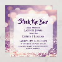 Purple & Pink Bokeh, Stock the Bar Couples Shower