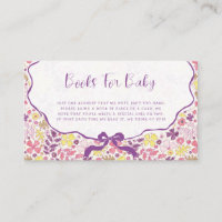 Purple Pink Bow Wildflowers Blooms Baby Shower