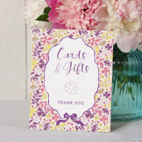 Purple Pink Bow Wildflowers Blooms Baby Shower