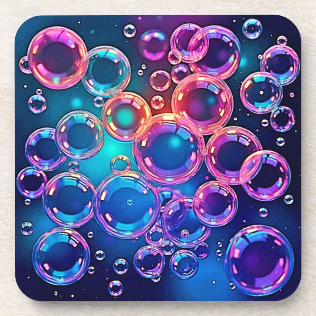 Purple Pink Bubble Magic Coaster (Front)
