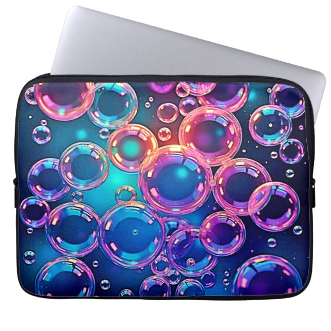Purple Pink Bubble Magic Laptop Sleeve (Front)