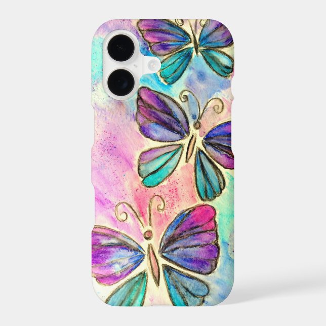 Purple Pink Butterflies iPhone Case (Back)