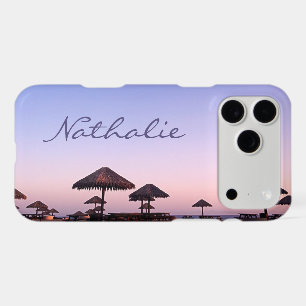Purple Pink California Beach Sunset Custom Name