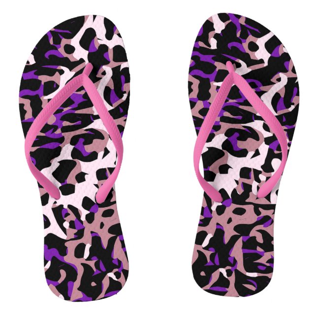 Purple Pink Cheetah Abstract Jandals (Footbed)