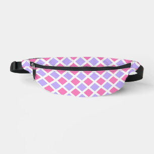 Purple Pink Chequered Diamond Pattern Bum Bags