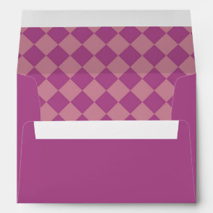 Purple Pink Chequered Diamond Pattern Envelope