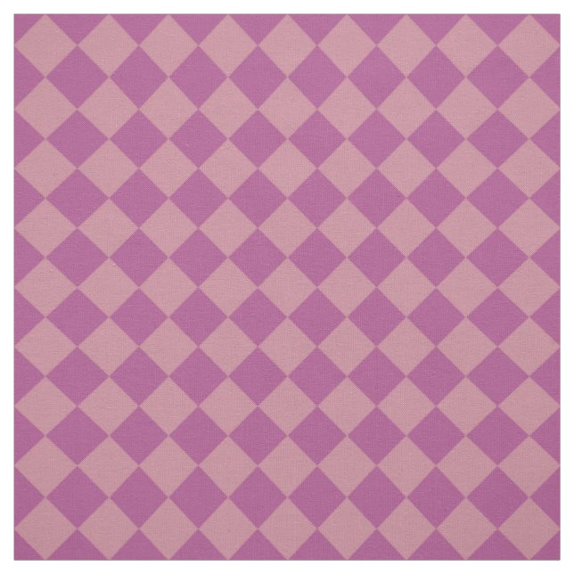 Purple Pink Chequered Diamond Pattern Fabric (Swatch)