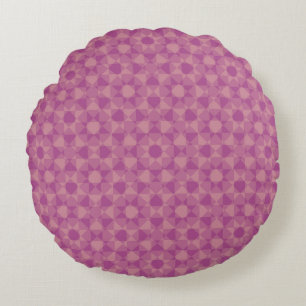 Purple Pink Chequered Diamond Plaid Pattern Round Cushion