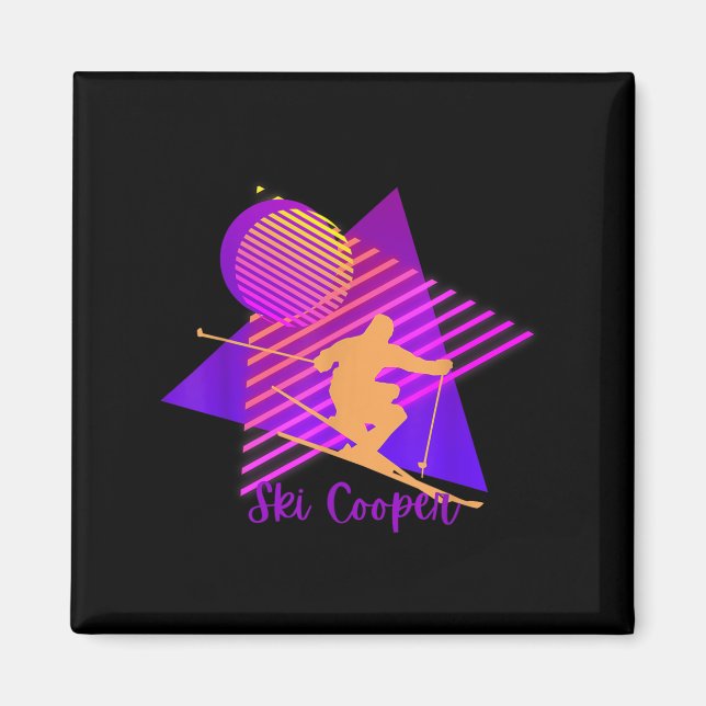 Purple Pink Colorado Skiing Ski Cooper Leadville C Magnet (Front)