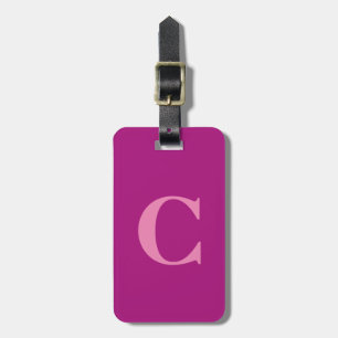 Purple Pink Colourful Monogram Initial Gift Favour Luggage Tag