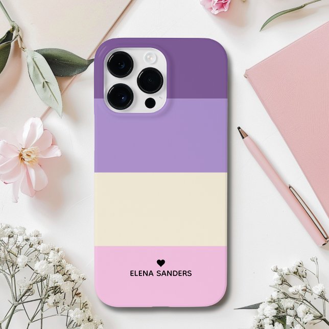 Purple Pink Cream Stripes Modern Style for her Case-Mate iPhone Case (Creator Uploaded)
