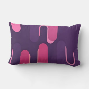 Purple Pink Curved Abstract Throw Pillow