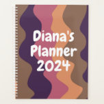 Purple Pink Curves Stripes Colourful Bold CUSTOM Planner<br><div class="desc">Hello! I hope you like this original artwork design. Add your own text,  change the colours or fonts to personalise it. Check my shop for more designs. If you'd like something custom please let me know.</div>
