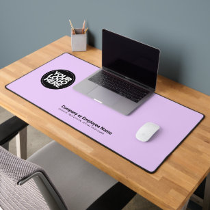 Purple Pink   Custom Business Logo Name, Slogan Desk Mat