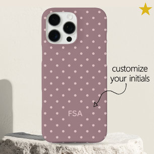 Purple Pink Custom Monogram Micro Polka Dots iPhone 16 Pro Max Case