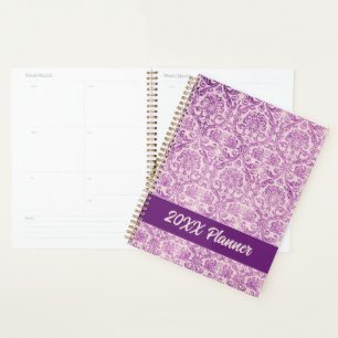Purple Pink Damask Planner