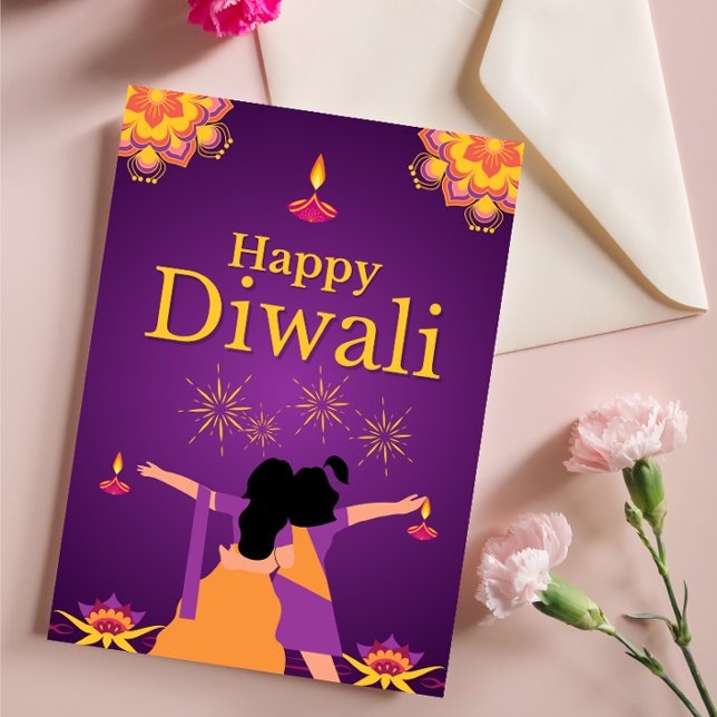Purple pink Diwali light illustration  Pedestal Sign (Creator Uploaded)