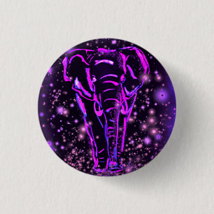 Purple Pink Elephant Button