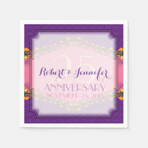 Purple Pink Fairytale Fractal Lace Paper Napkins