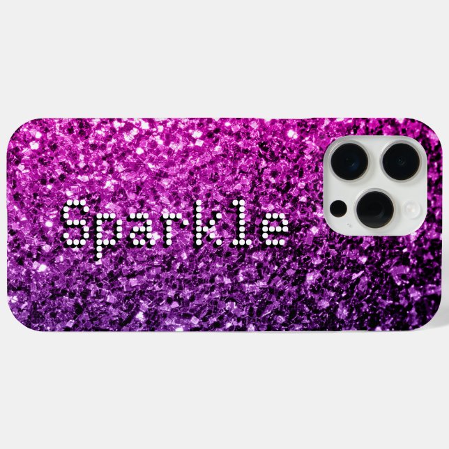 Purple  pink faux glitters sparkles Your text Case-Mate iPhone Case (Back (Horizontal))