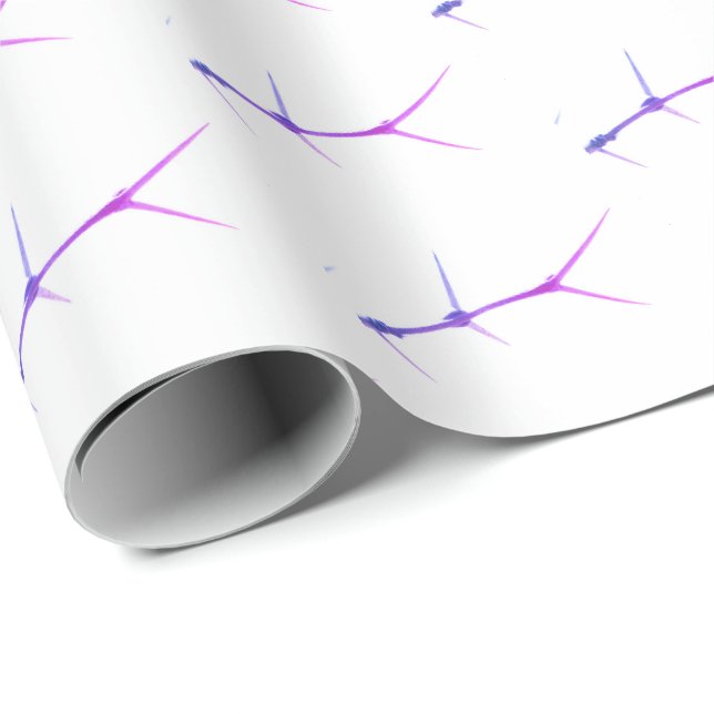 Purple Pink Fever Tree Thorns Wrapping Paper (Roll Corner)