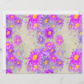 Purple & Pink Floral Daisy Flower Scrapbook Paper