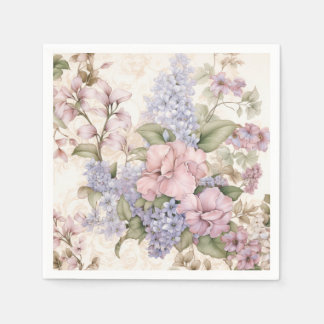 Purple Pink Floral Napkins
