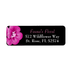 Purple Pink Floral Return Address Labels
