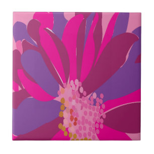 Purple Pink Floral Tile