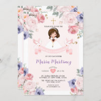 Purple & Pink Flower Girl 1st Holy Communion