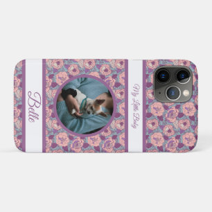 Purple Pink Flowers & banners with name/phrase Case-Mate iPhone Case